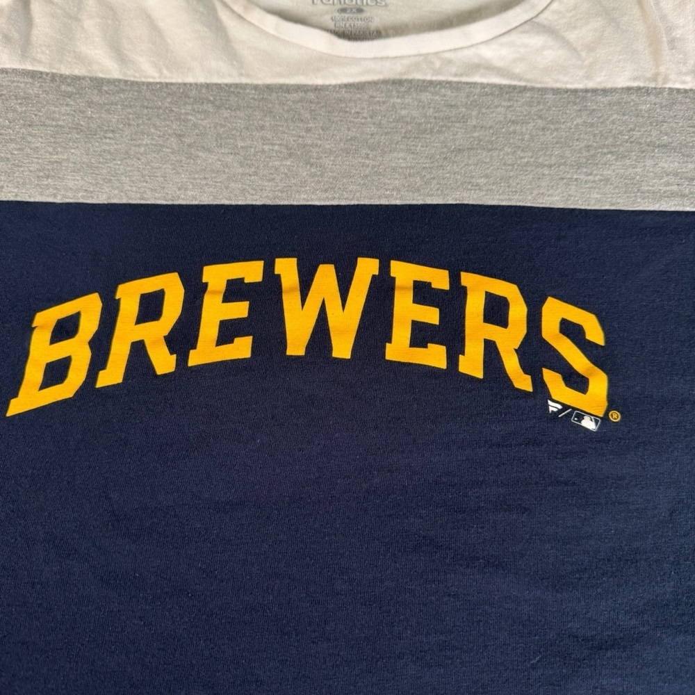 Milwaukee Brewers MLB Women's Size 2X Colorblock Short Sleeve T Shirt Fanatics - Picture 4 of 10